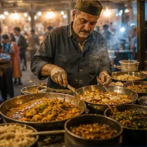 وێنەی خواردنی سەر شەقام لە بەغدا