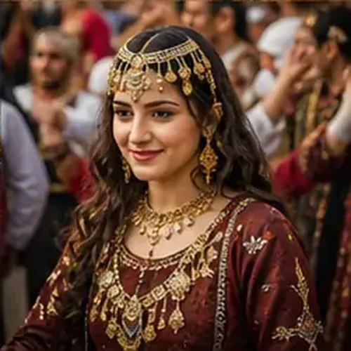 وێنەی ڕازاندنەوەی عێراقی و زێڕی بۆنەکان