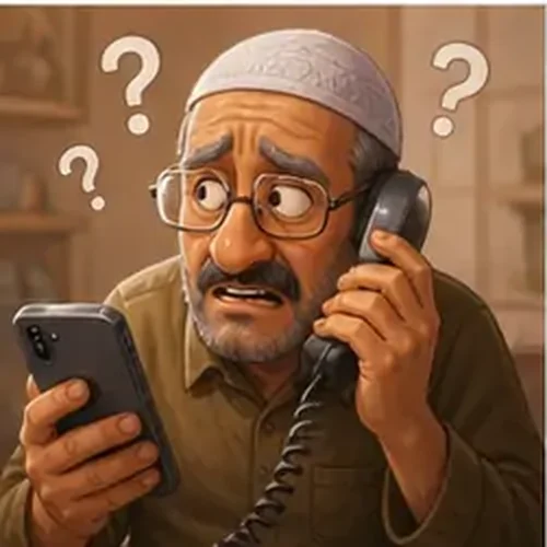 وێنەی ئەبو تەحسین و مۆبایلی نوێ