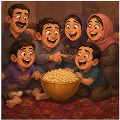 وێنەی ڕۆژانەی خێزانێک بێ ئینتەرنێت
