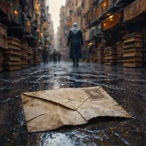 وێنەی نامەیەک کە لە شەقامی موتەنەبی ون بوو